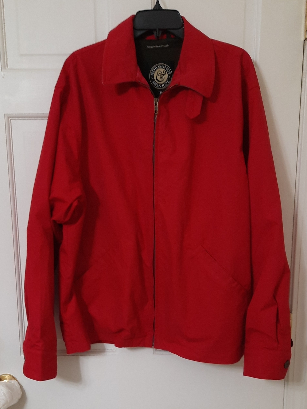 Normandy & Monroe Men's Bright Red Zip Windbreaker Jacket